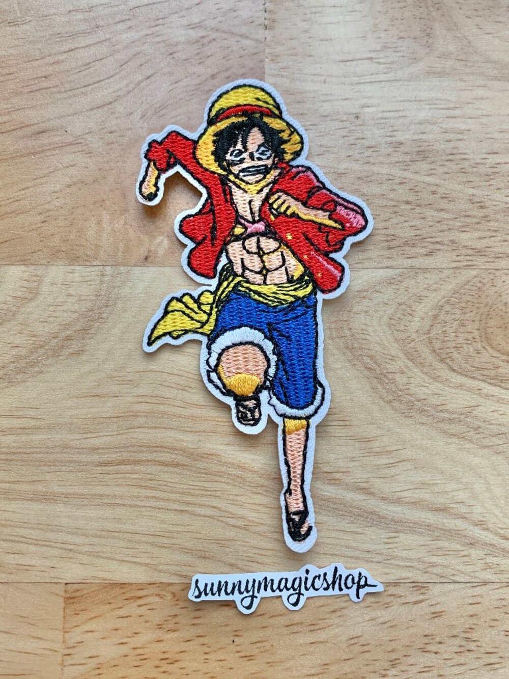 One Piece Anime Embroidered Patch Strawhat Monkey D Luffy Running
